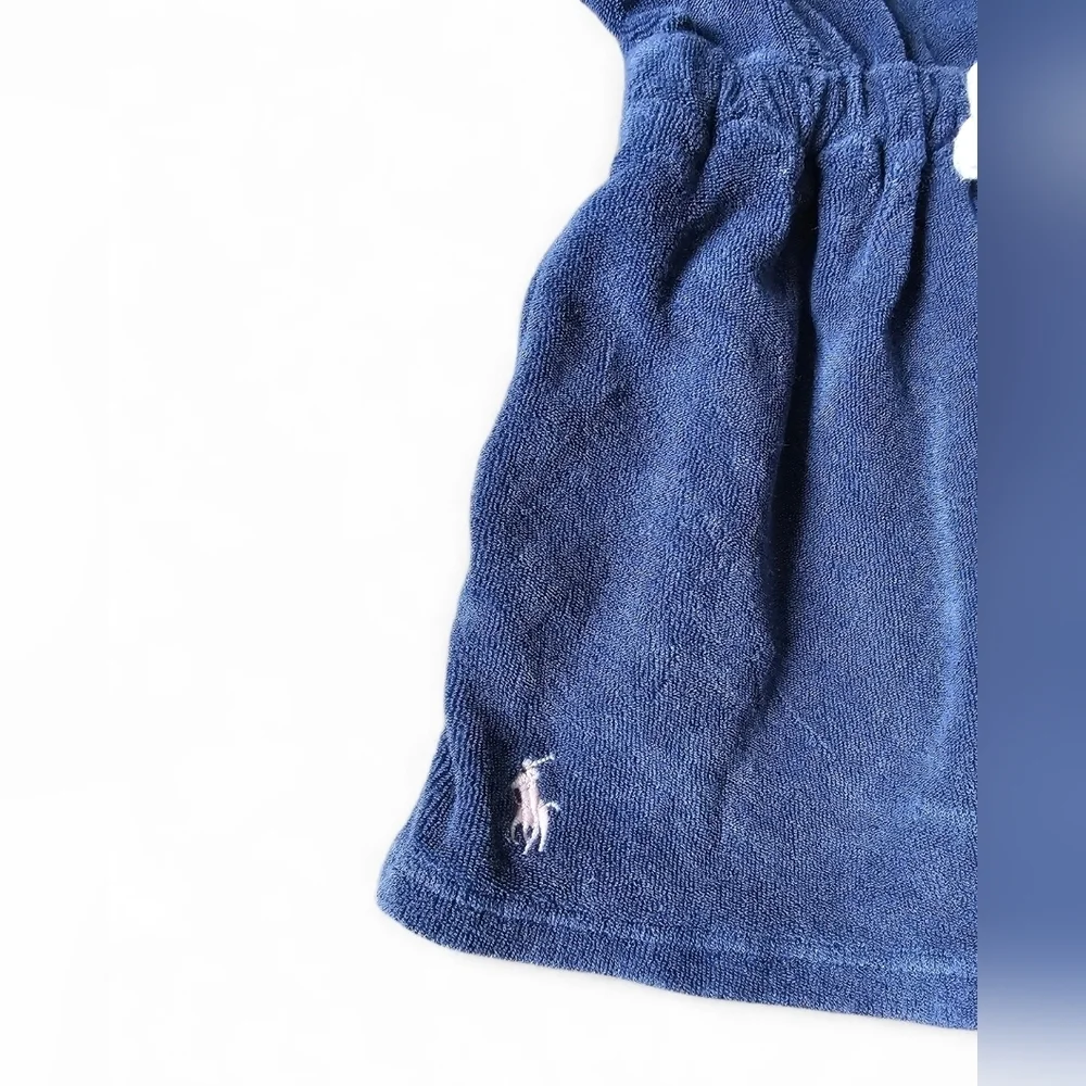 Ralph Lauren Baby Girl Terry Cover-Up Dress Navy Blue Size 9–12 Months
